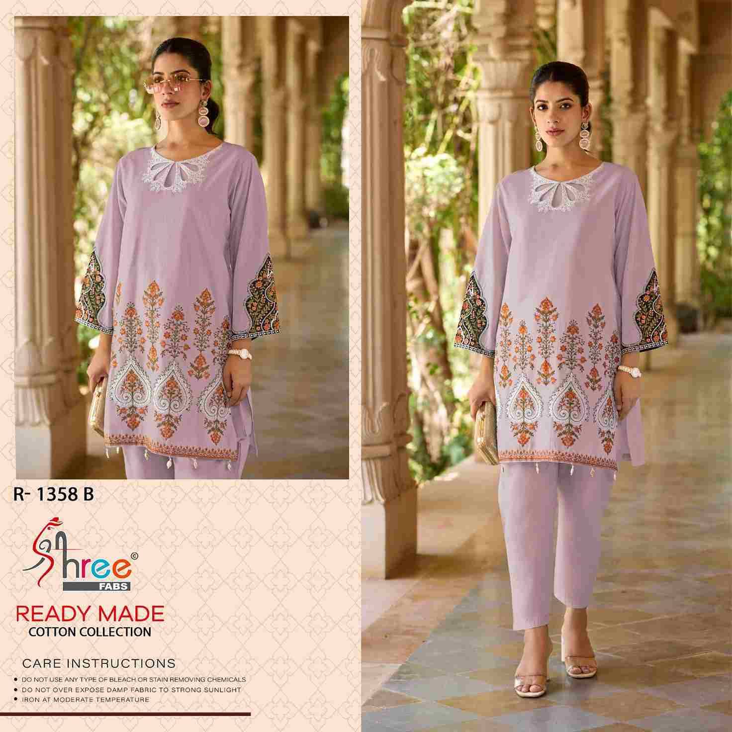 Shree Fabs Hit Design R-1358 Colours By Shree Fabs R-1358-A To R-1358-D Series Wholesale Designer Pakistani Suits Collection Beautiful Stylish Fancy Colorful Party Wear & Occasional Wear Cambric Lawn Cotton Kurtis With Bottom At Wholesale Price
