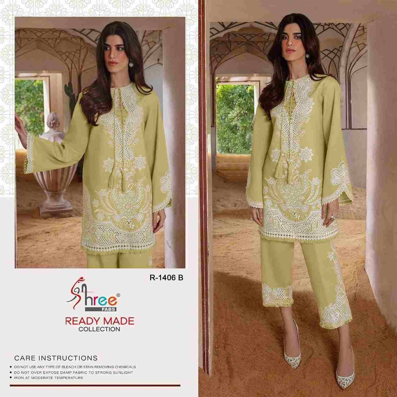 Shree Fabs Hit Design R-1406 Colours By Shree Fabs R-1406-A To R-1406-D Series Wholesale Designer Pakistani Suits Collection Beautiful Stylish Fancy Colorful Party Wear & Occasional Wear Cambric Lawn Cotton Kurtis With Bottom At Wholesale Price