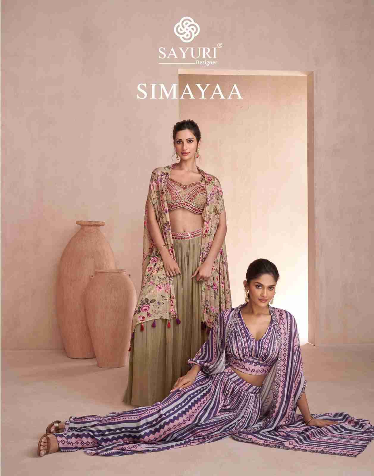Simayaa By Sayuri 5509 To 5511 Series Designer Stylish Fancy Colorful Beautiful Party Wear & Ethnic Wear Collection Chinnon Silk/Georgette Tops With Bottom At Wholesale Price