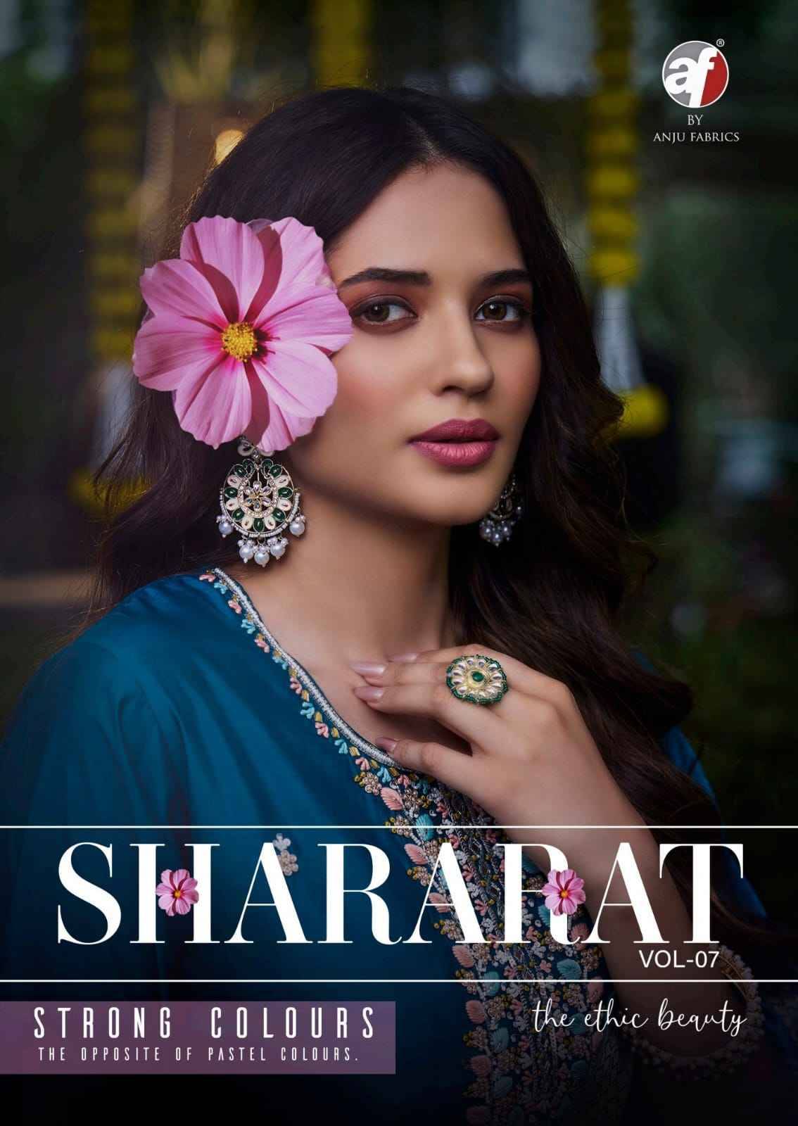 Shararat Vol-7 By Anju Fabrics 3821 To 3826 Series Beautiful Festive Suits Colorful Stylish Fancy Casual Wear & Ethnic Wear Viscose Modal Dresses At Wholesale Price