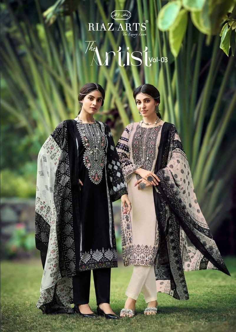 The Artist Vol-3 By Riaz Arts 14001 To 14008 Series Beautiful Festive Suits Stylish Fancy Colorful Casual Wear & Ethnic Wear Pure Lawn Print Dresses At Wholesale Price