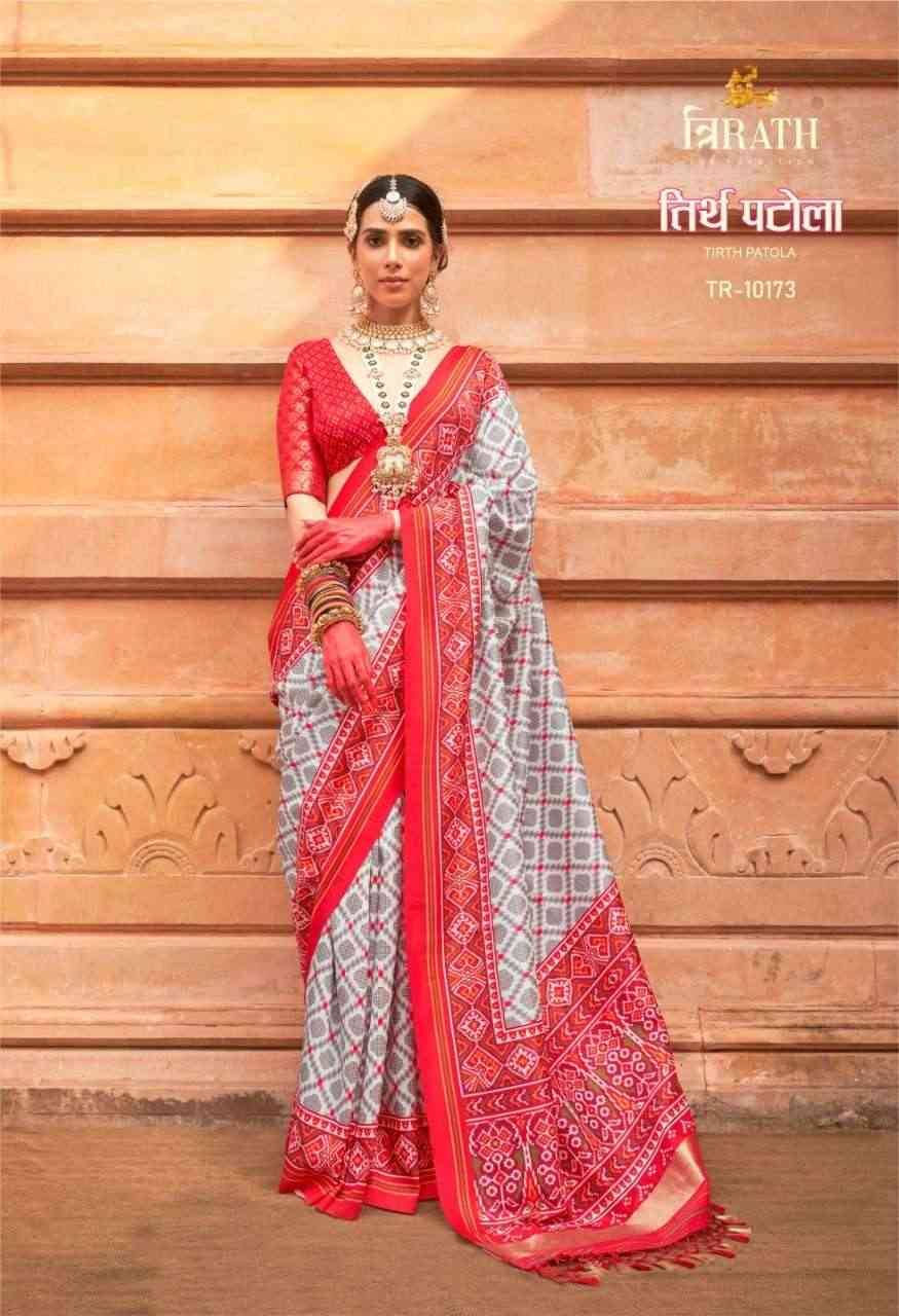 Tirth Patola By Trirath 10172 To 10180 Series Indian Traditional Wear Collection Beautiful Stylish Fancy Colorful Party Wear & Occasional Wear Viscose Silk Sarees At Wholesale Price