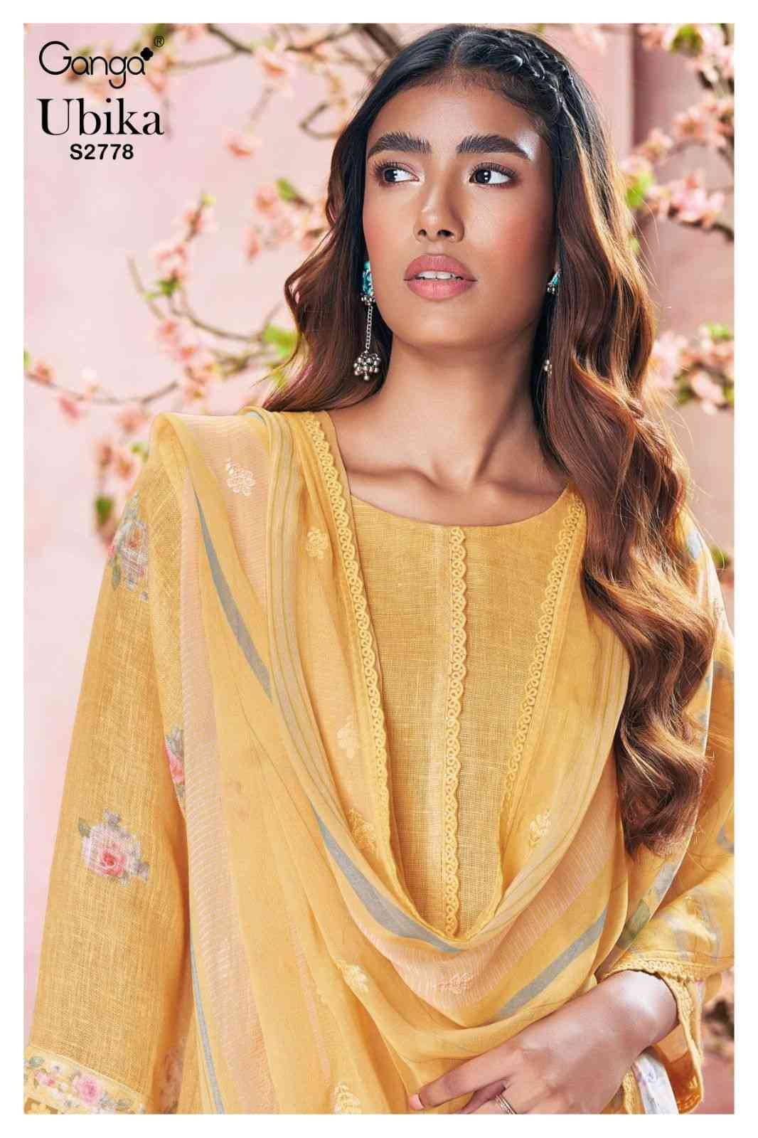 Ubika-2778 By Ganga Fashion 2778-A To 2778-D Series Beautiful Festive Suits Colorful Stylish Fancy Casual Wear & Ethnic Wear Pure Linen Dresses At Wholesale Price