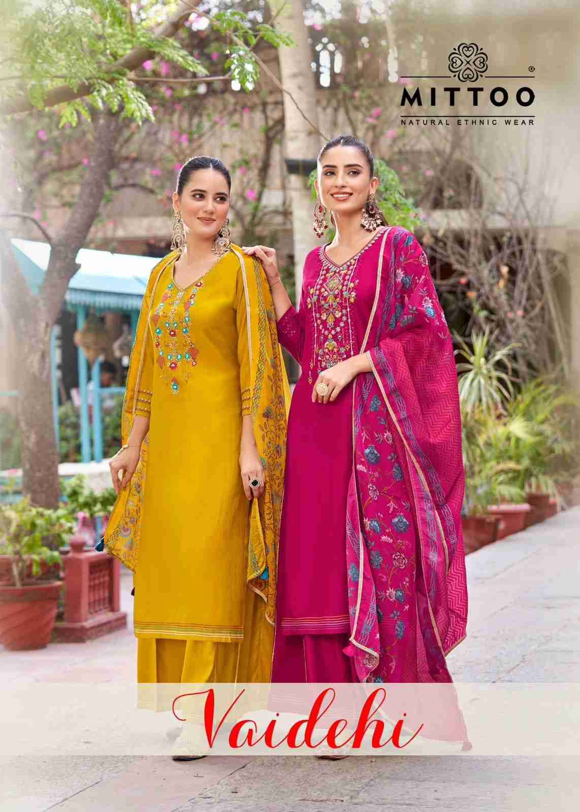 Vaidehi By Mittoo 1001 To 1006 Series Beautiful Festive Suits Colorful Stylish Fancy Casual Wear & Ethnic Wear Pure Rayon Dresses At Wholesale Price