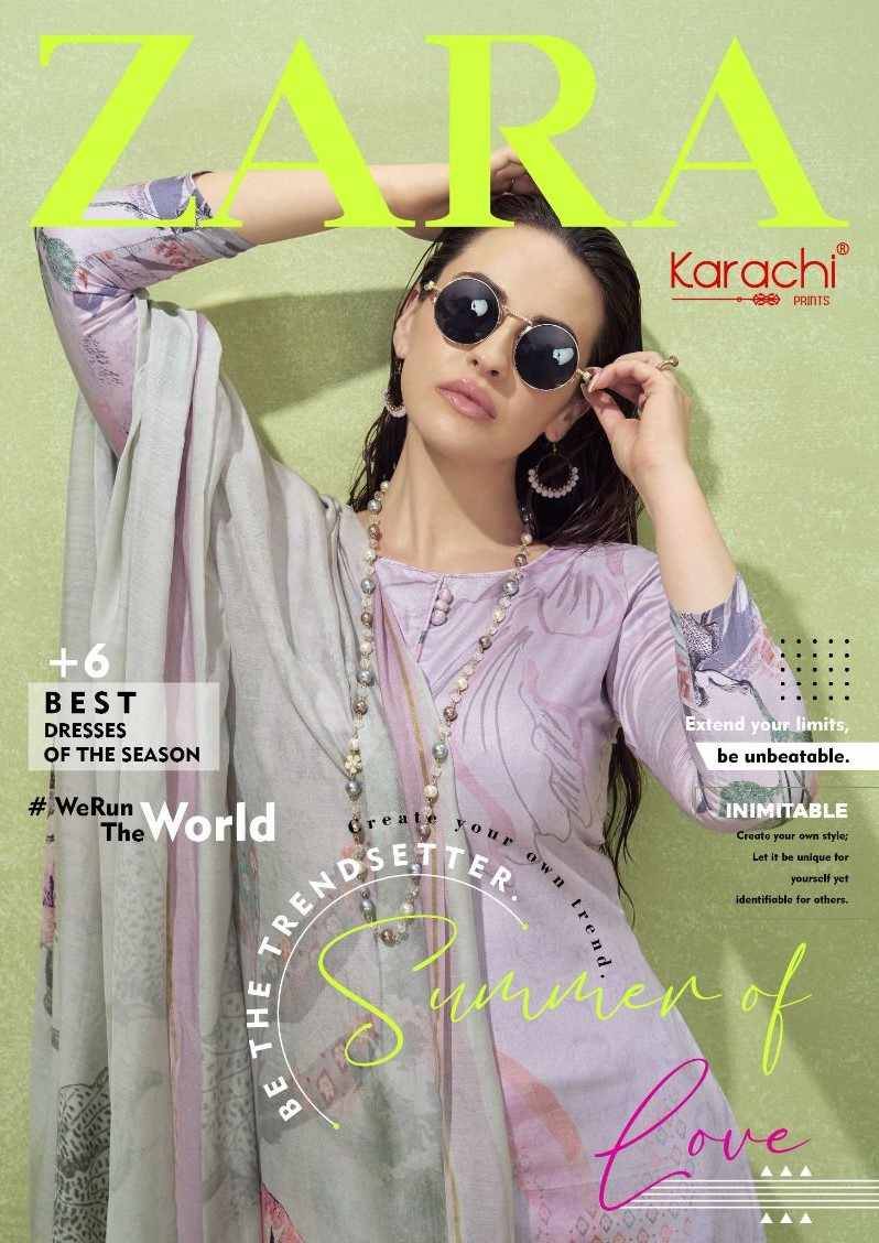 Zara By Karachi Prints 40001 To 40006 Series Beautiful Festive Suits Colorful Stylish Fancy Casual Wear & Ethnic Wear Pure Jam Silk Print With Work Dresses At Wholesale Price