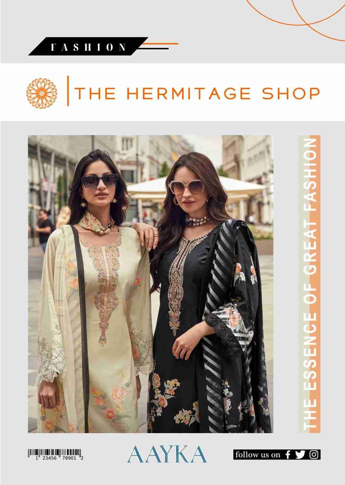 Aayka By The Hermitage Shop 8000 To 8005  Series Beautiful Festive Suits Colorful Stylish Fancy Casual Wear & Ethnic Wear Pure Lawn Cotton Dresses At Wholesale Price