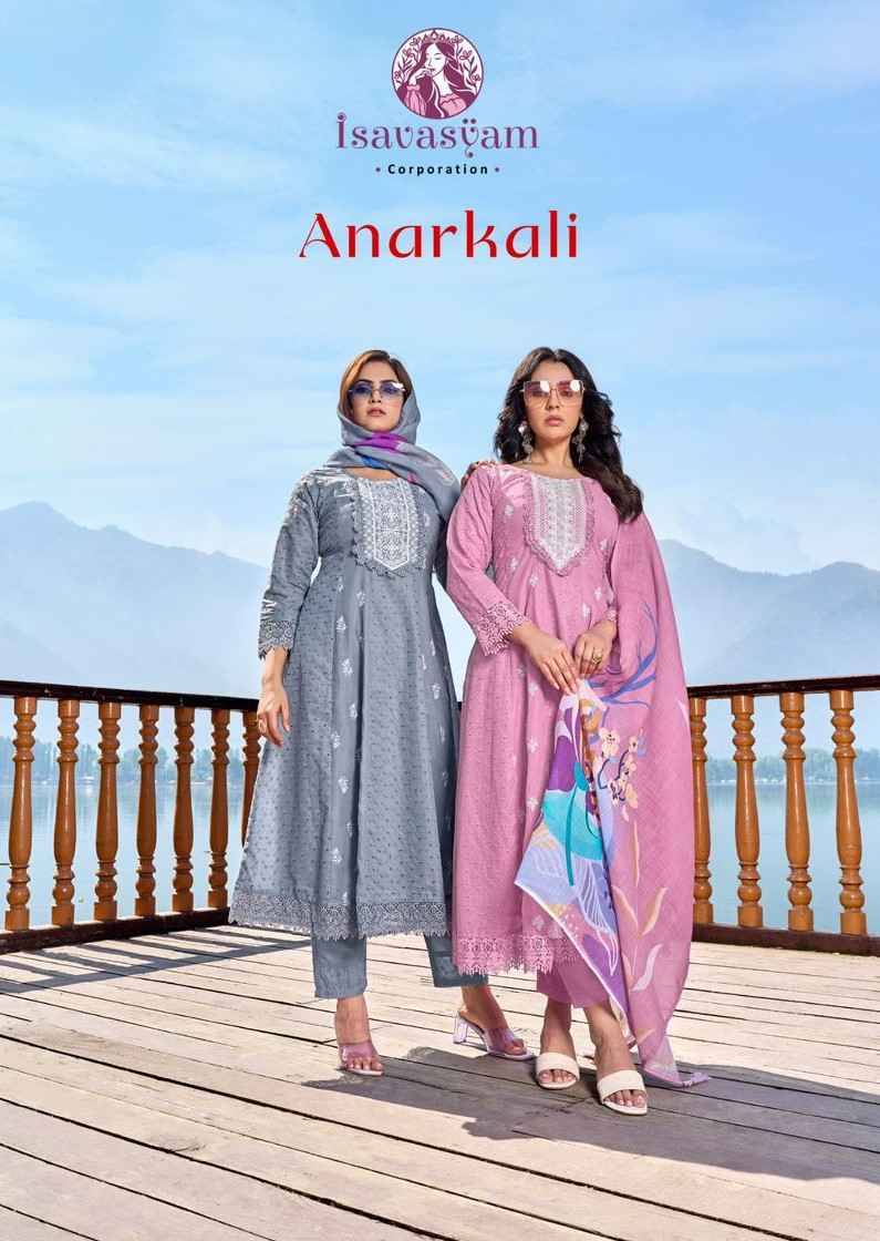 Anarkali By Isavasyam 1001 To 1004 Series Beautiful Stylish Festive Suits Fancy Colorful Casual Wear & Ethnic Wear & Ready To Wear Linen Cotton Dresses At Wholesale Price