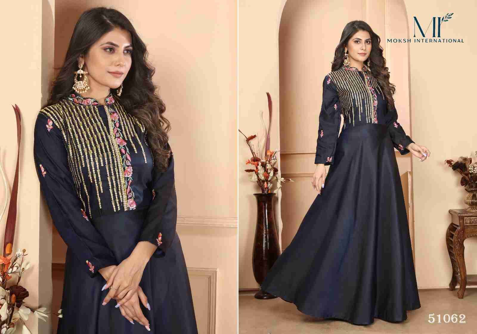 Armani Vol-1 By Moksh International Beautiful Stylish Fancy Colorful Casual Wear & Ethnic Wear Silk Gowns At Wholesale Price