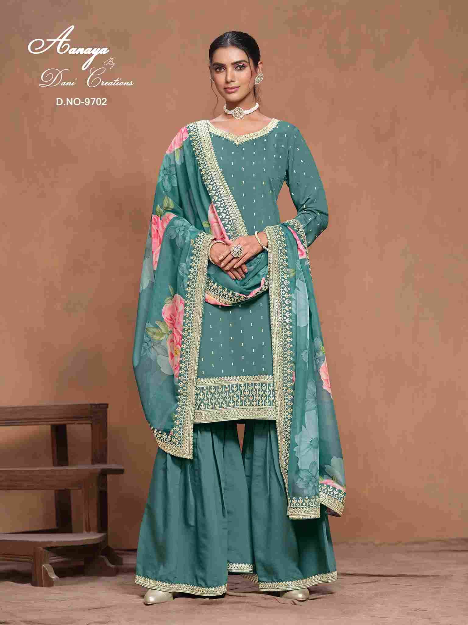 Aanaya Vol-197 By Twisha 9701 To 9704 Series Beautiful Sharara Suits Colorful Stylish Fancy Casual Wear & Ethnic Wear Roman Silk Dresses At Wholesale Price