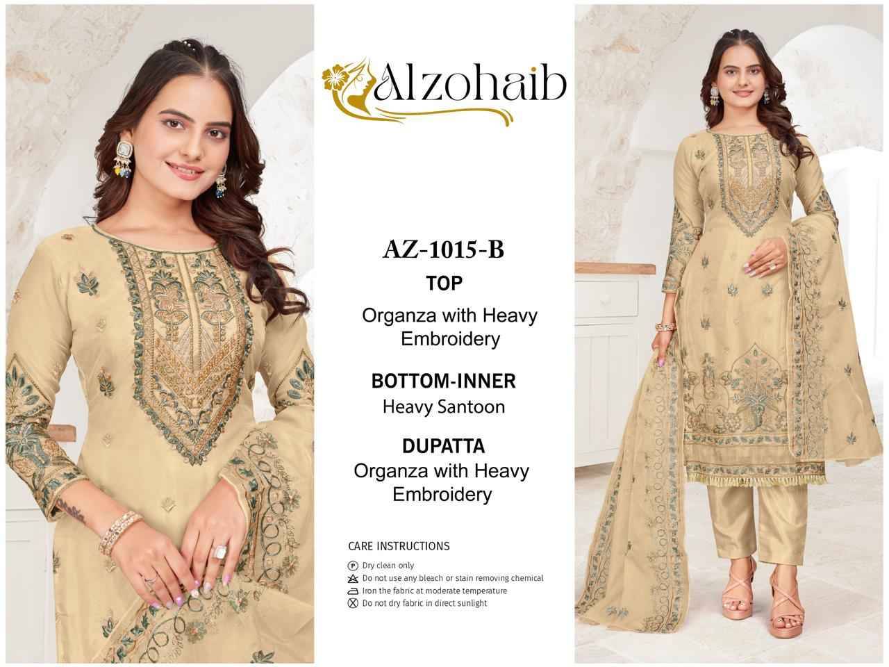 Alzohaib-1015 Colours By Alzohaib 1015-A To 1015-D Series Wholesale Designer Pakistani Suits Collection Beautiful Stylish Fancy Colorful Party Wear & Occasional Wear Organza Dresses At Wholesale Price