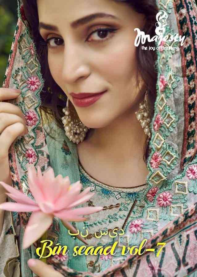 Bin Saeed Vol-7 By Majesty 7001 To 7006 Series Beautiful Pakistani Suits Colorful Stylish Fancy Casual Wear & Ethnic Wear Cambric Cotton Dresses At Wholesale Price