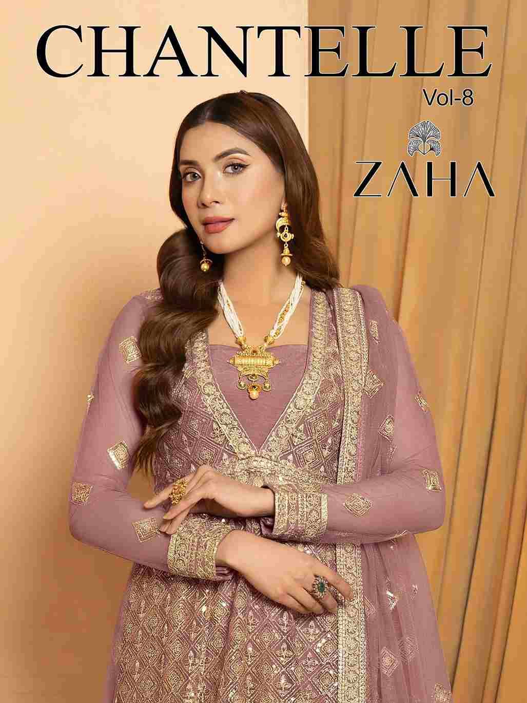 Chantelle Vol-8 By Zaha 10354-A To 10354-B Series Designer Pakistani Suits Beautiful Fancy Stylish Colorful Party Wear & Occasional Wear Net With Embroidery Dresses At Wholesale Price