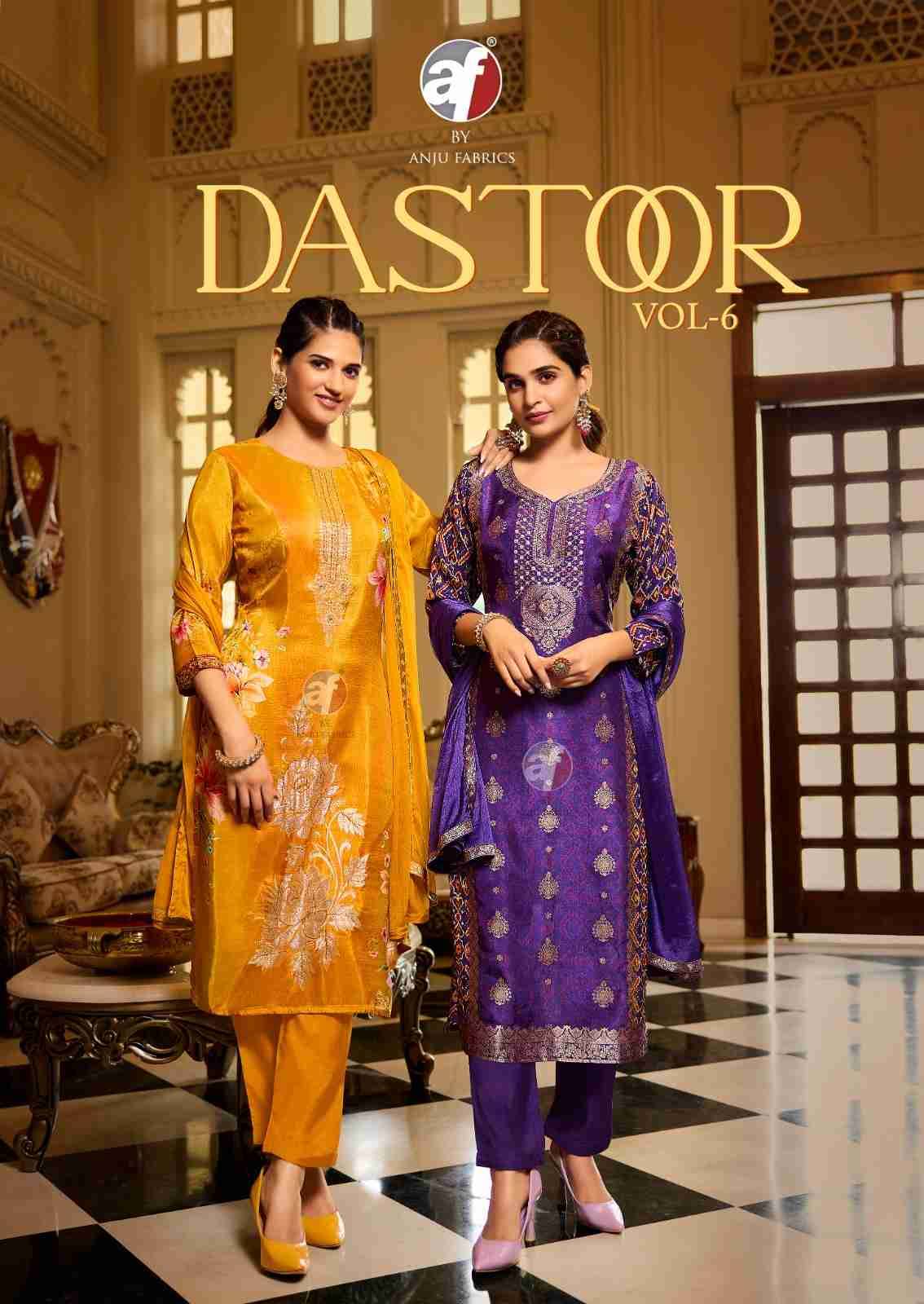 Dastoor Vol-6 By Anju Fabrics 3871 To 3874 Series Festive Suits Beautiful Fancy Colorful Stylish Party Wear & Occasional Wear Pure Dola Jacquard Dresses At Wholesale Price