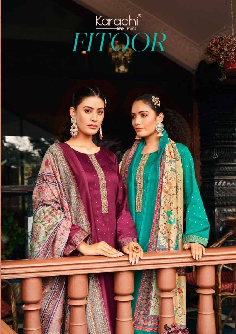 Fitoor By Karachi Prints 2201 To 2206 Series Beautiful Festive Suits Colorful Stylish Fancy Casual Wear & Ethnic Wear Pure Jam Satin Print With Work Dresses At Wholesale Price