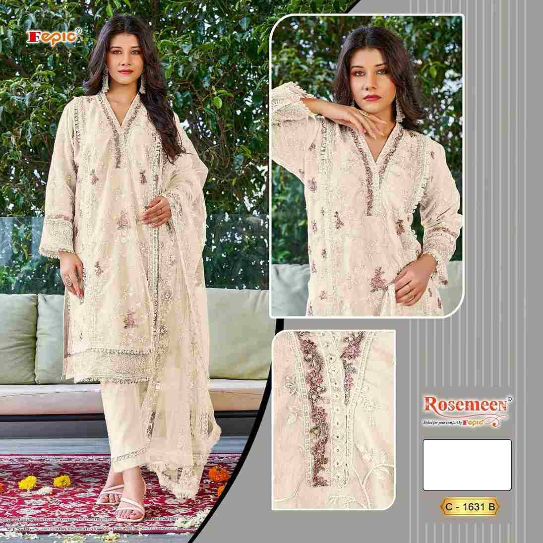 Fepic 1631 Colours By Fepic 1631-A To 1631-C Series Beautiful Pakistani Suits Colorful Stylish Fancy Casual Wear & Ethnic Wear Organza Embroidered Dresses At Wholesale Price