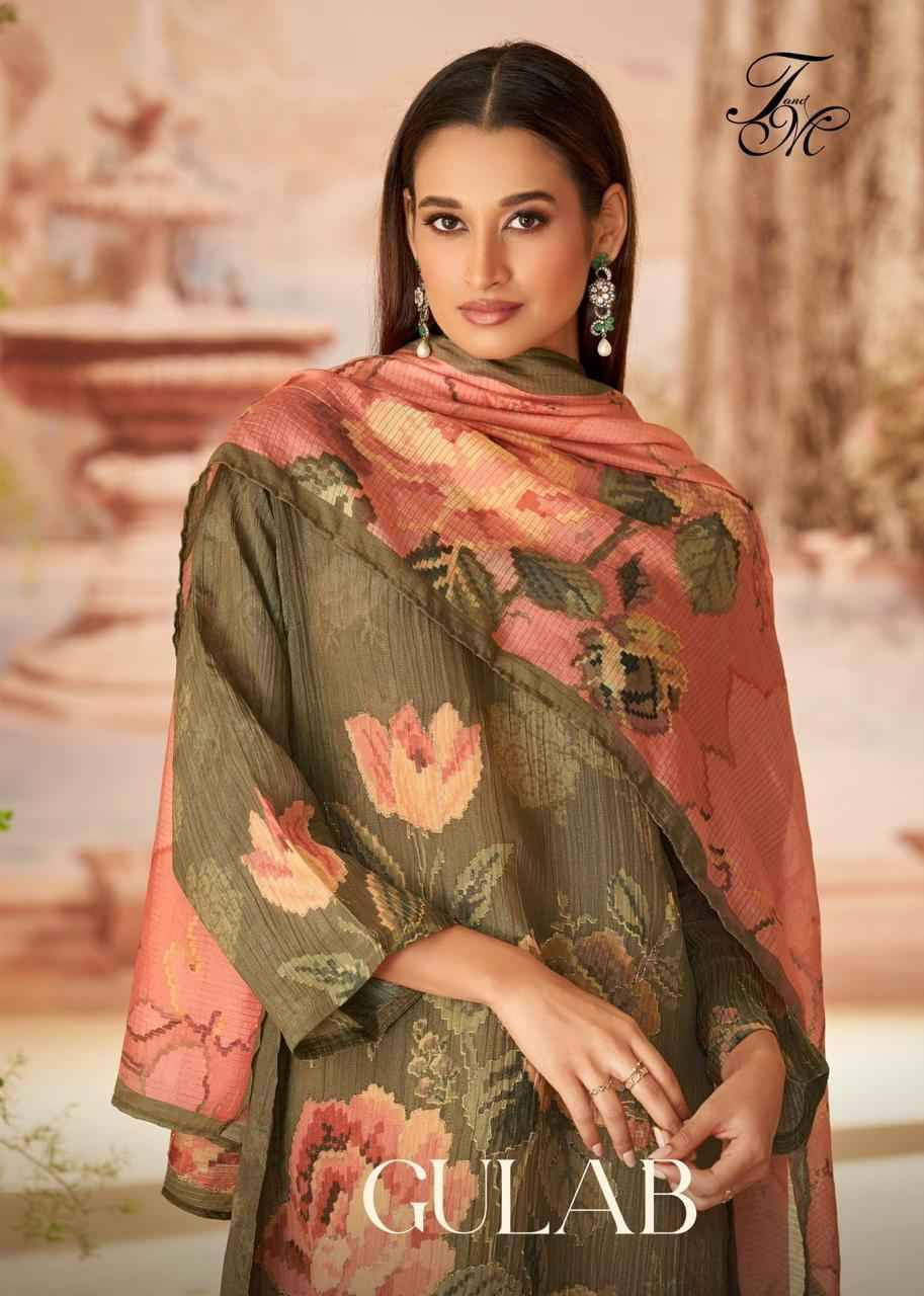 Gulab By T And M Designer Studio Beautiful Festive Suits Colorful Stylish Fancy Casual Wear & Ethnic Wear Muslin Print Dresses At Wholesale Price