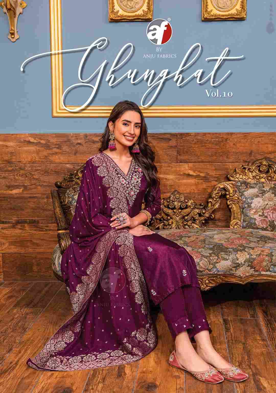 Ghunghat Vol-10 By Anju Fabrics 3531 To 3536 Series Designer Festive Suits Beautiful Stylish Fancy Colorful Party Wear & Occasional Wear Pure Dola Silk Dresses At Wholesale Price