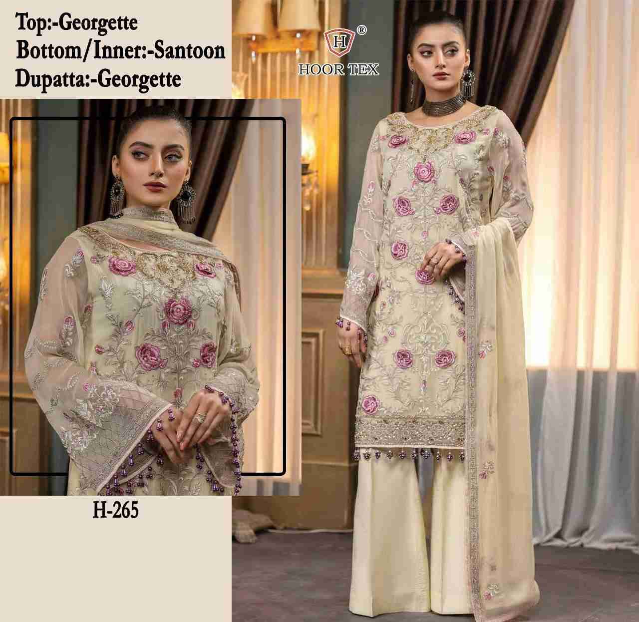 Hoor Tex Hit Design H-265 By Hoor Tex Designer Festive Pakistani Suits Collection Beautiful Stylish Fancy Colorful Party Wear & Occasional Wear Faux Georgette With Embroidered Dresses At Wholesale Price