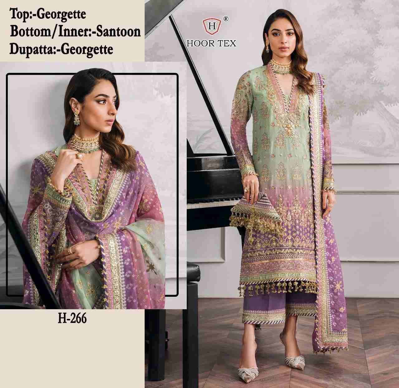 Hoor Tex Hit Design H-266 By Hoor Tex Designer Festive Pakistani Suits Collection Beautiful Stylish Fancy Colorful Party Wear & Occasional Wear Georgette Embroidered Dresses At Wholesale Price