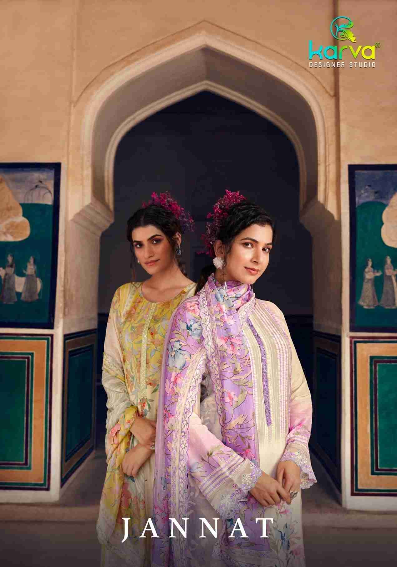 Jannat By Karva Designer Studio 01 To 06 Series Beautiful Festive Suits Stylish Fancy Colorful Casual Wear & Ethnic Wear Pure Viscose Muslin Digital Print Dresses At Wholesale Price