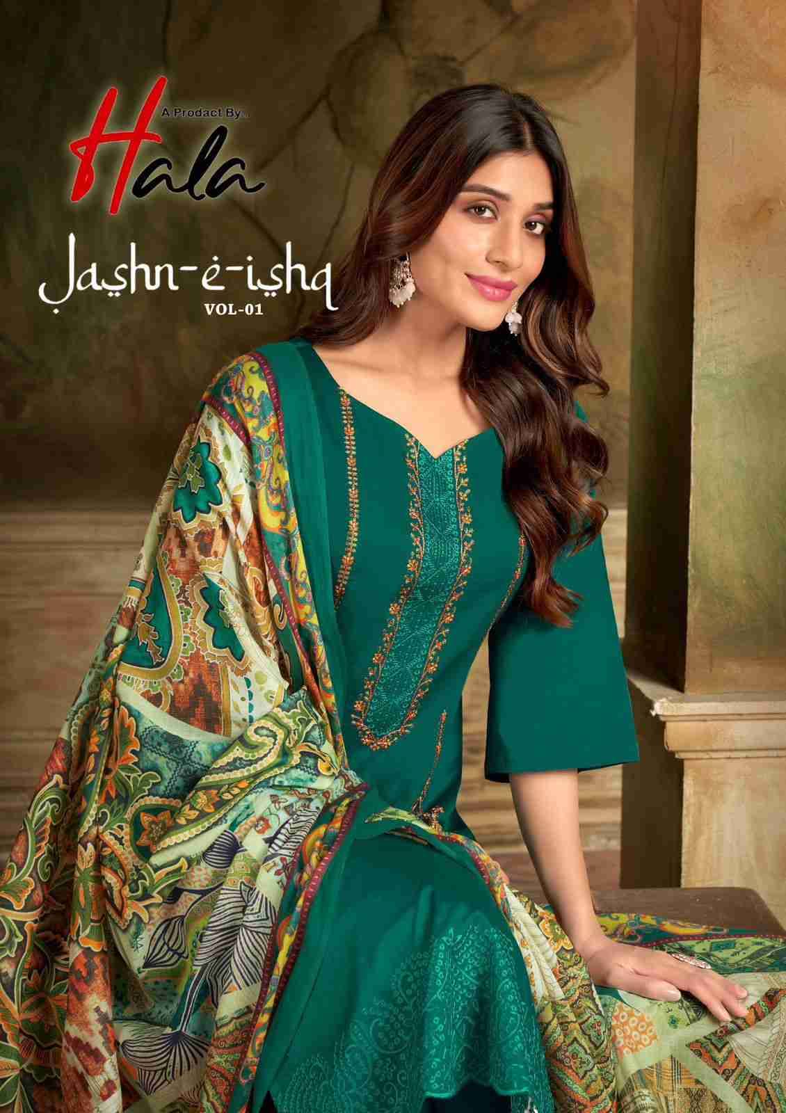 Jashn-E-Ishq Vol-1 By Hala 1001 To 1006 Series Beautiful Festive Suits Stylish Fancy Colorful Casual Wear & Ethnic Wear Pure Jam Embroidered Dresses At Wholesale Price