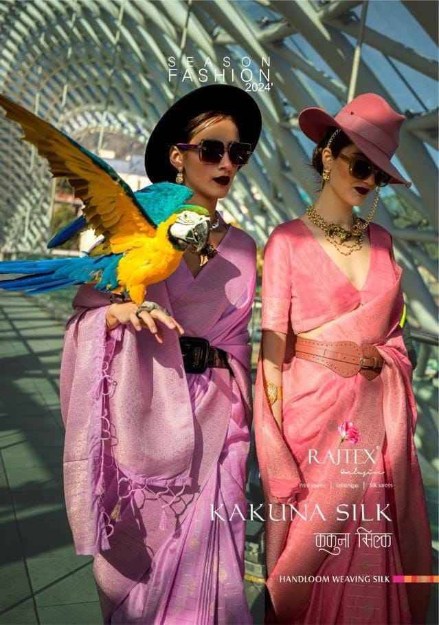 Kakuna Silk By Raj Tex 351001 To 351008 Series Indian Traditional Wear Collection Beautiful Stylish Fancy Colorful Party Wear & Occasional Wear Silk Sarees At Wholesale Price