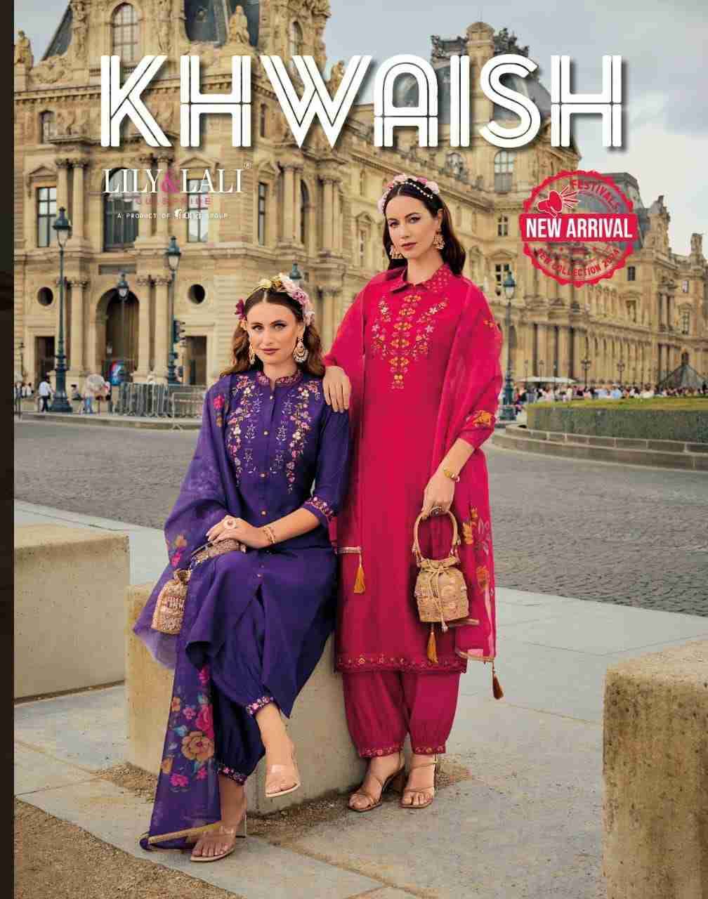 Khwaish By Lily And Lali 21501 To 21506 Series Beautiful Festive Suits Colorful Stylish Fancy Casual Wear & Ethnic Wear Viscose Silk Embroidered Dresses At Wholesale Price