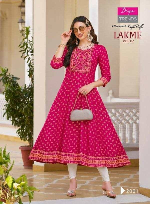 Lakme Vol-2 By Diya Trends 2001 To 2008 Series Designer Stylish Fancy Colorful Beautiful Party Wear & Ethnic Wear Collection Rayon Embroidered Gown At Wholesale Price