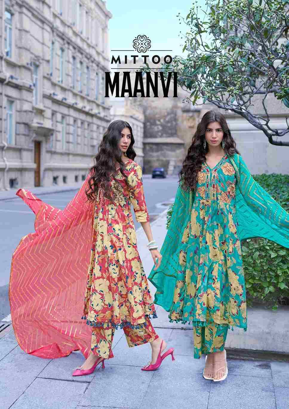 Maanvi By Mittoo 1001 To 1004 Series Beautiful Suits Colorful Stylish Fancy Casual Wear & Ethnic Wear Pure Cotton Print Dresses At Wholesale Price