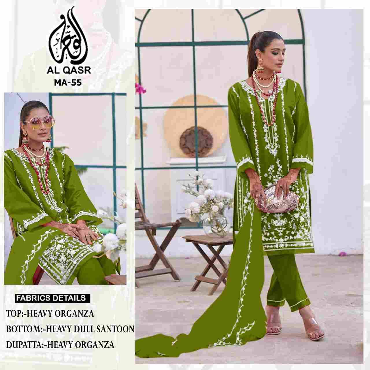 MA-55 COLOURS BY AL QASR 55-A TO 55-E SERIES BEAUTIFUL PAKISTANI SUITS COLORFUL STYLISH FANCY CASUAL WEAR & ETHNIC WEAR HEAVY ORGANZA GEORGETTE DRESSES AT WHOLESALE PRICE