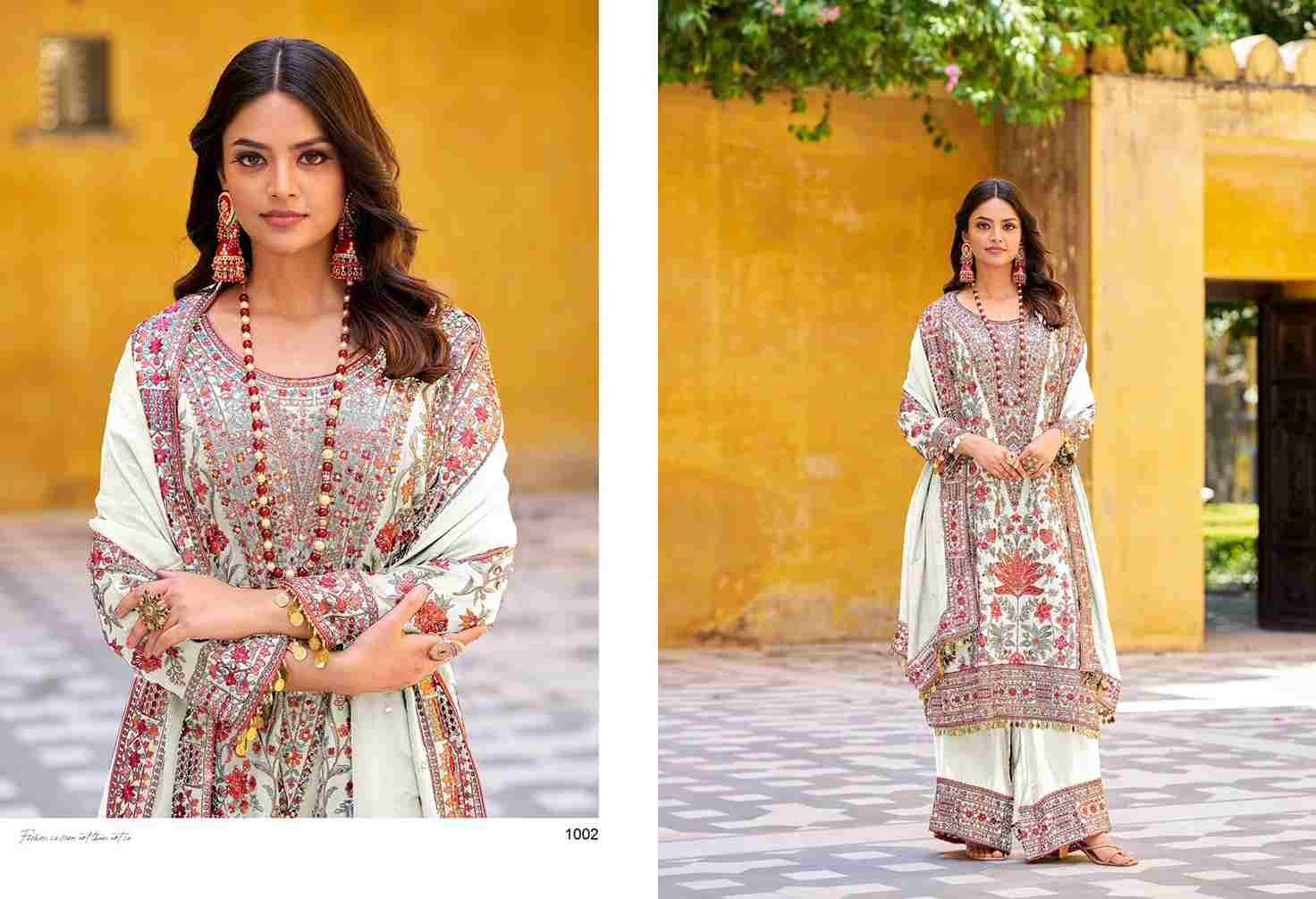 Maria.B By Your Choice 1001 To 1002 Series Sharara Suits Beautiful Fancy Colorful Stylish Party Wear & Occasional Wear Pure Chinnon Dresses At Wholesale Price