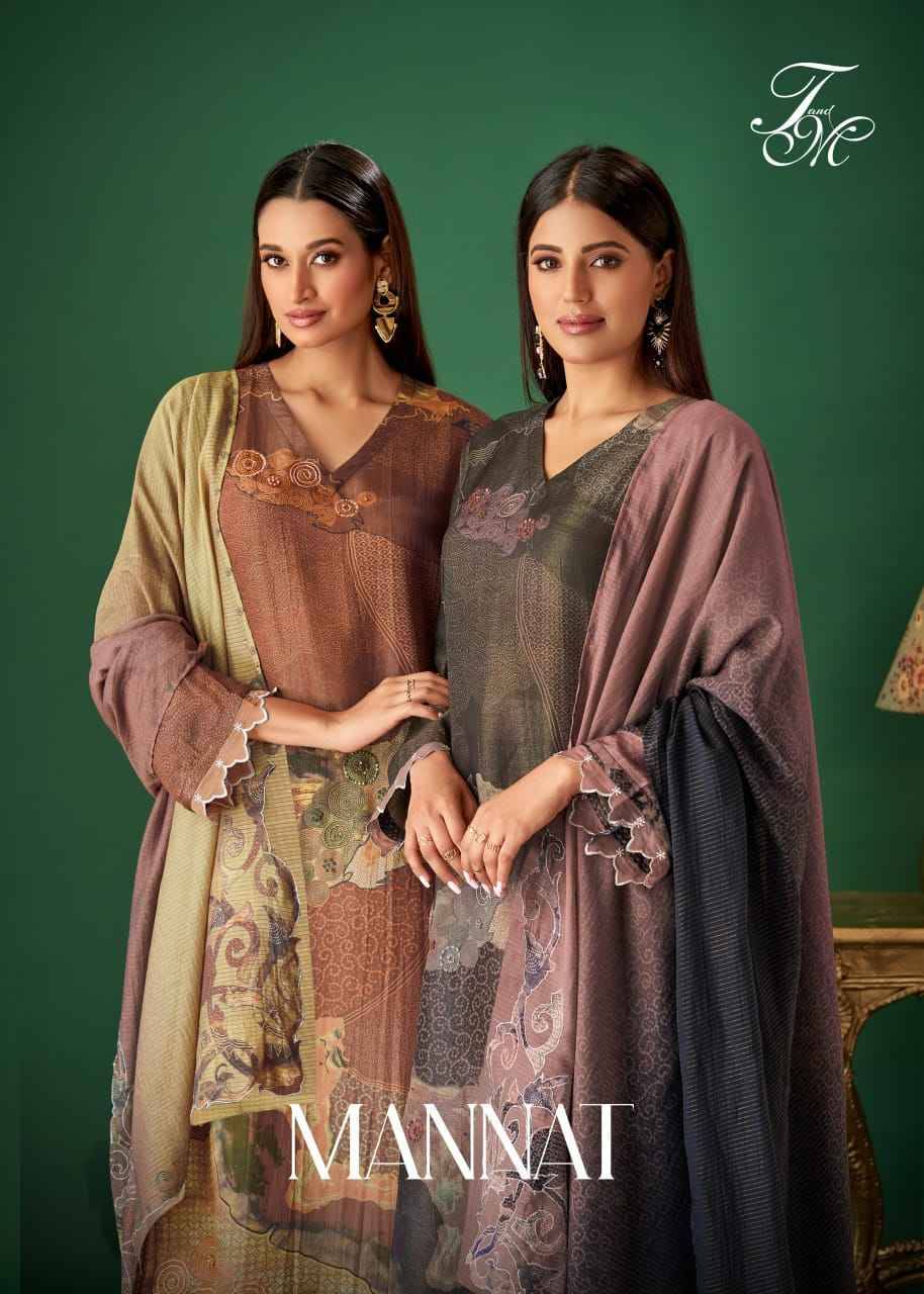 Mannat By T And M Designer Studio Beautiful Festive Suits Colorful Stylish Fancy Casual Wear & Ethnic Wear Simmer Tissue Print Dresses At Wholesale Price