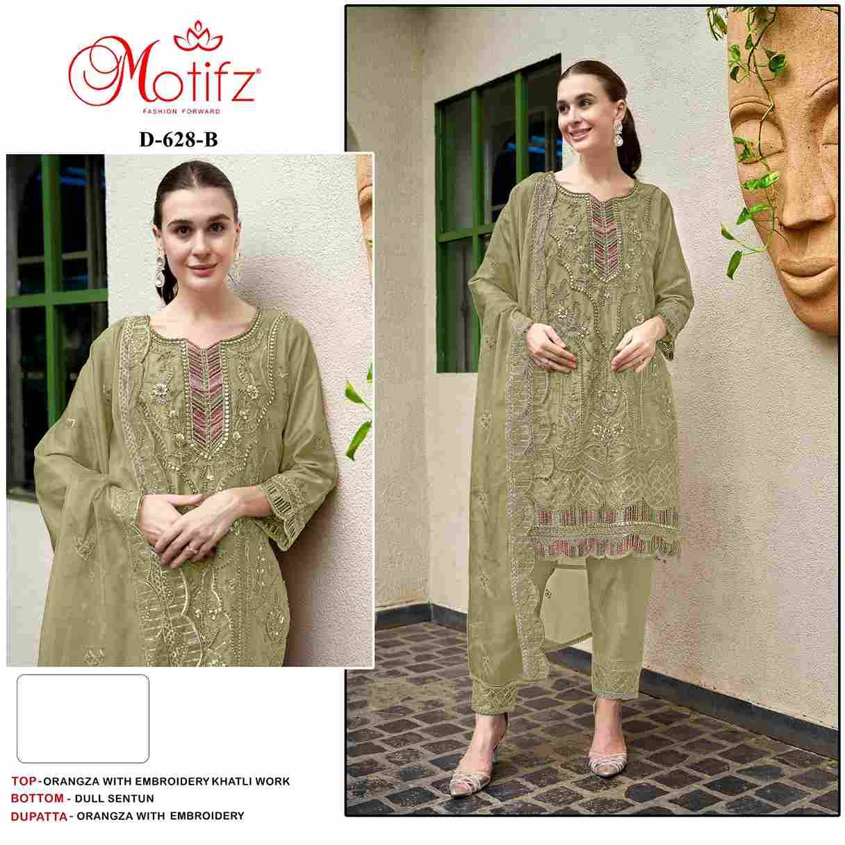 Motifz Hit Design 628 Colours By Motifz 628-A To 628-D Series Beautiful Pakistani Suits Colorful Stylish Fancy Casual Wear & Ethnic Wear Organza Dresses At Wholesale Price