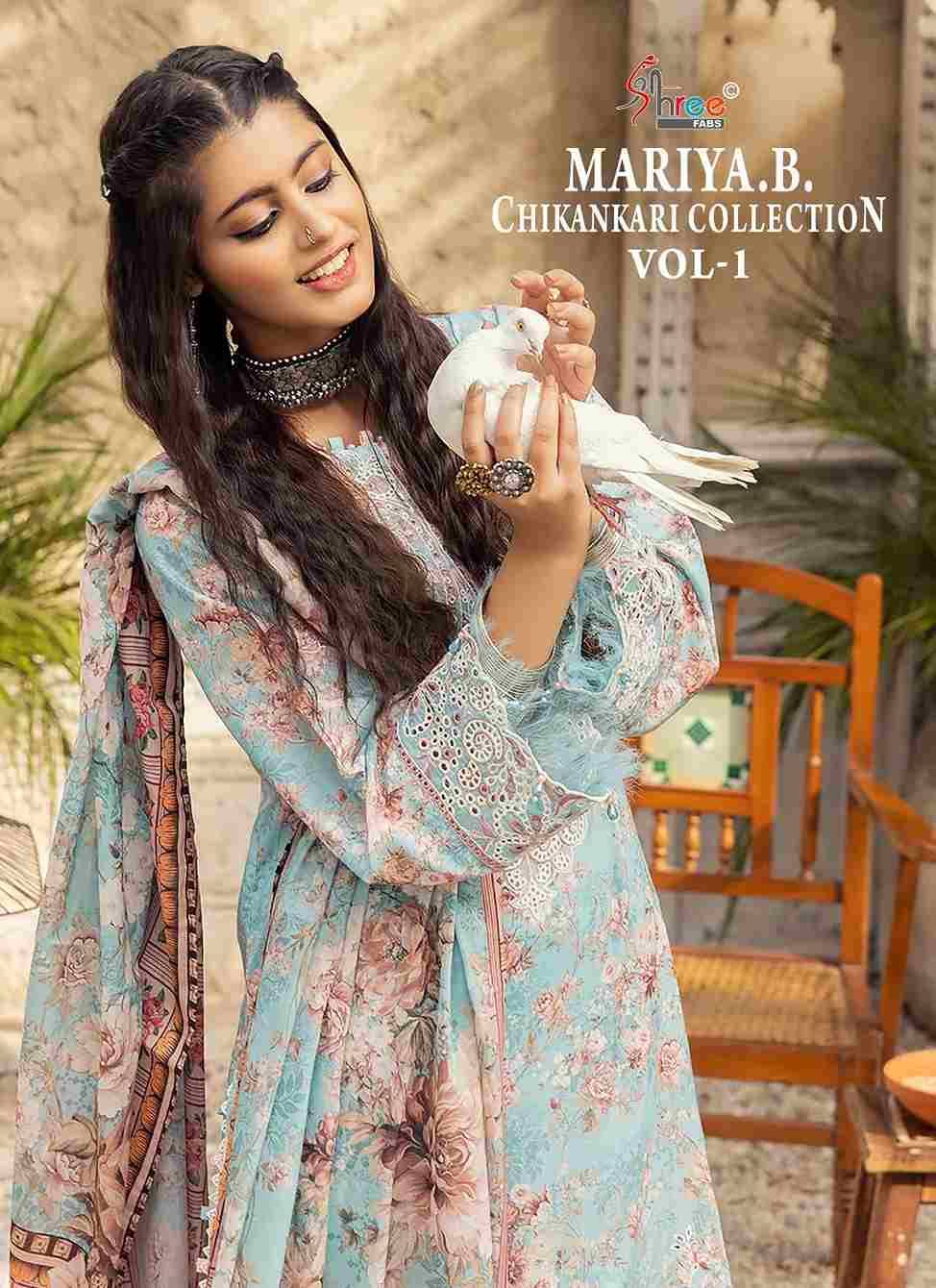 Mariya.B. Chikankari Collection Vol-1 By Shree Fabs 3447 To 3452 Series Pakistani Suits Collection Beautiful Stylish Fancy Colorful Party Wear & Occasional Wear Pure Cotton Print With Work Dresses At Wholesale Price