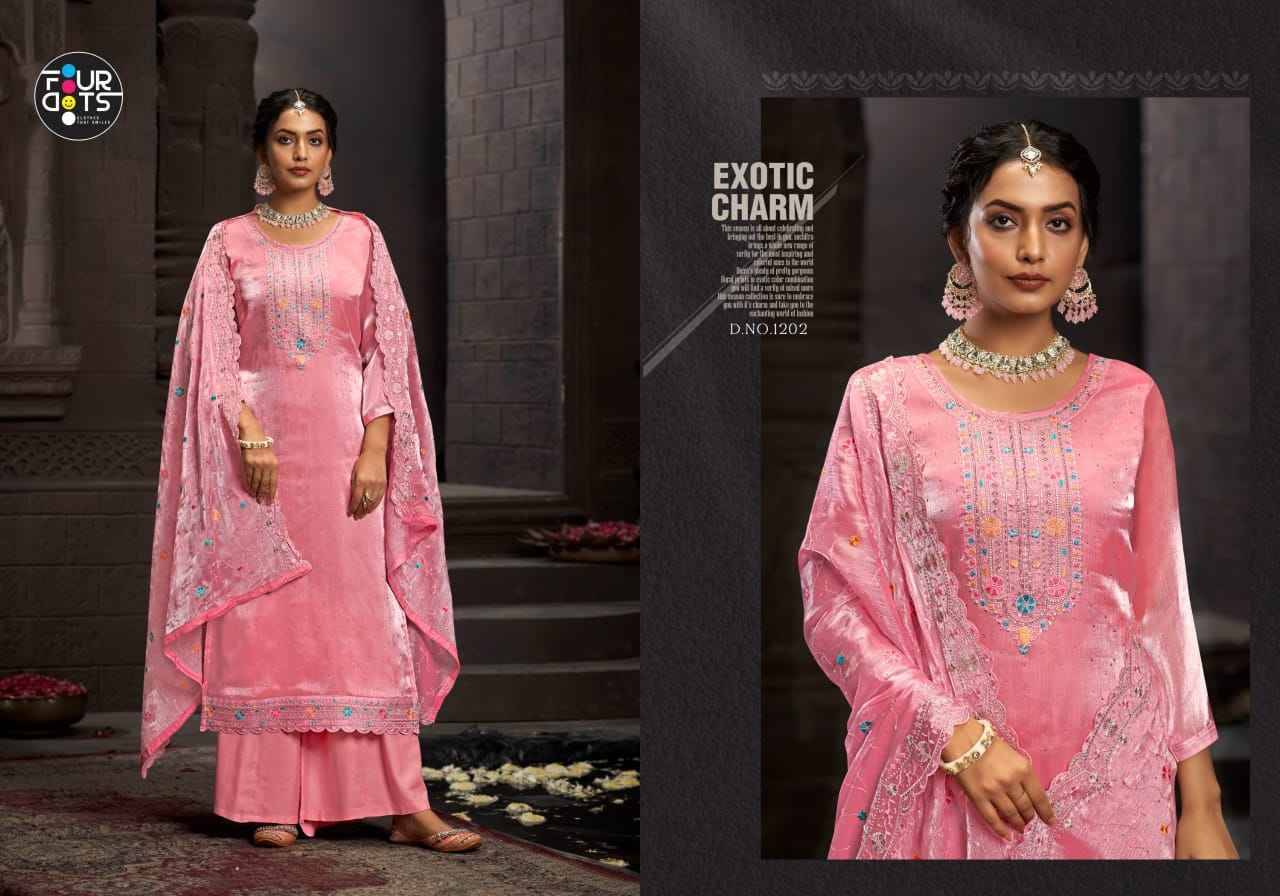 Mehboob By Four Dots 1201 To 1204 Series Beautiful Stylish Festive Suits Fancy Colorful Casual Wear & Ethnic Wear & Ready To Wear Jimmy Choo Dresses At Wholesale Price