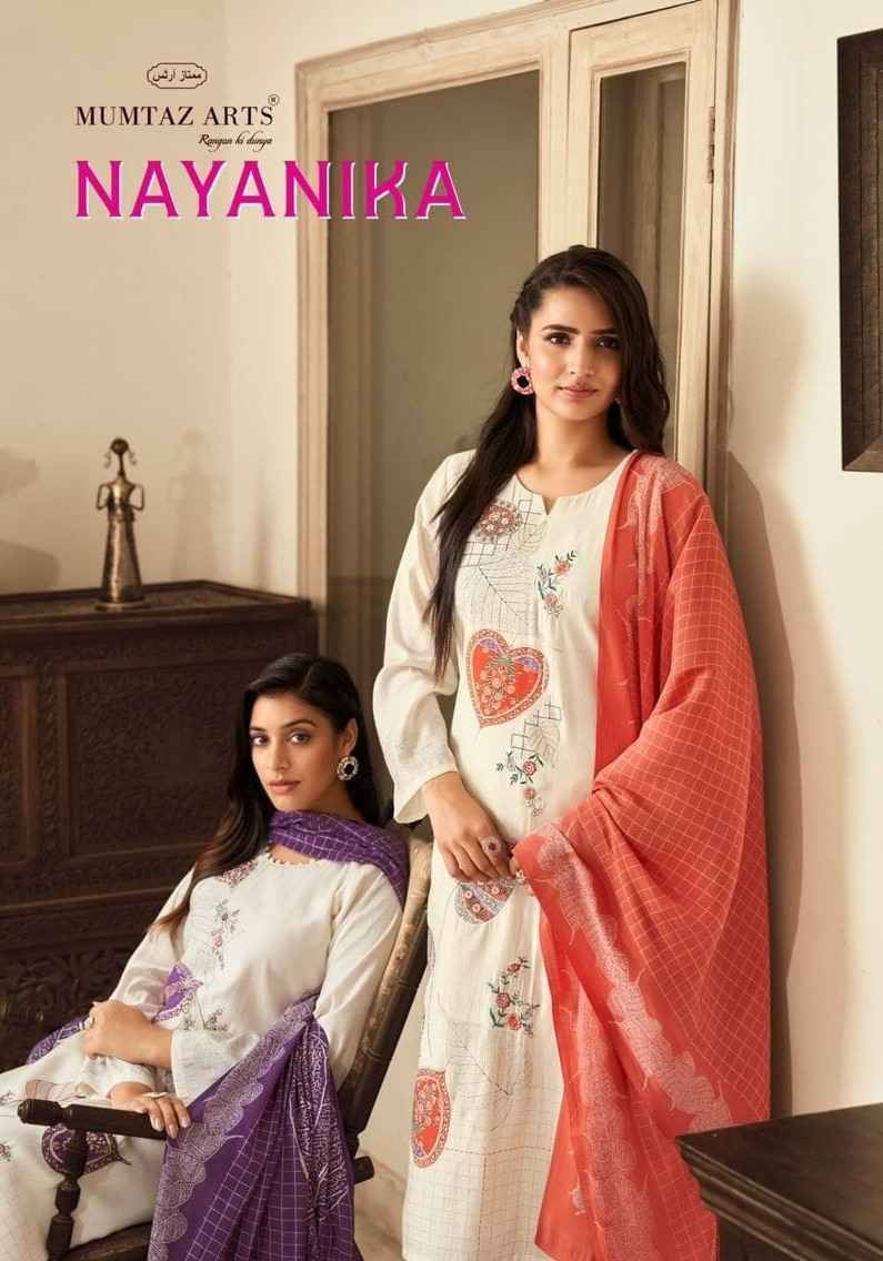 Nayanika By Mumtaz Arts 3701 To 3708 Series Beautiful Festive Suits Colorful Stylish Fancy Casual Wear & Ethnic Wear Pure Muslin Print With Work Dresses At Wholesale Price