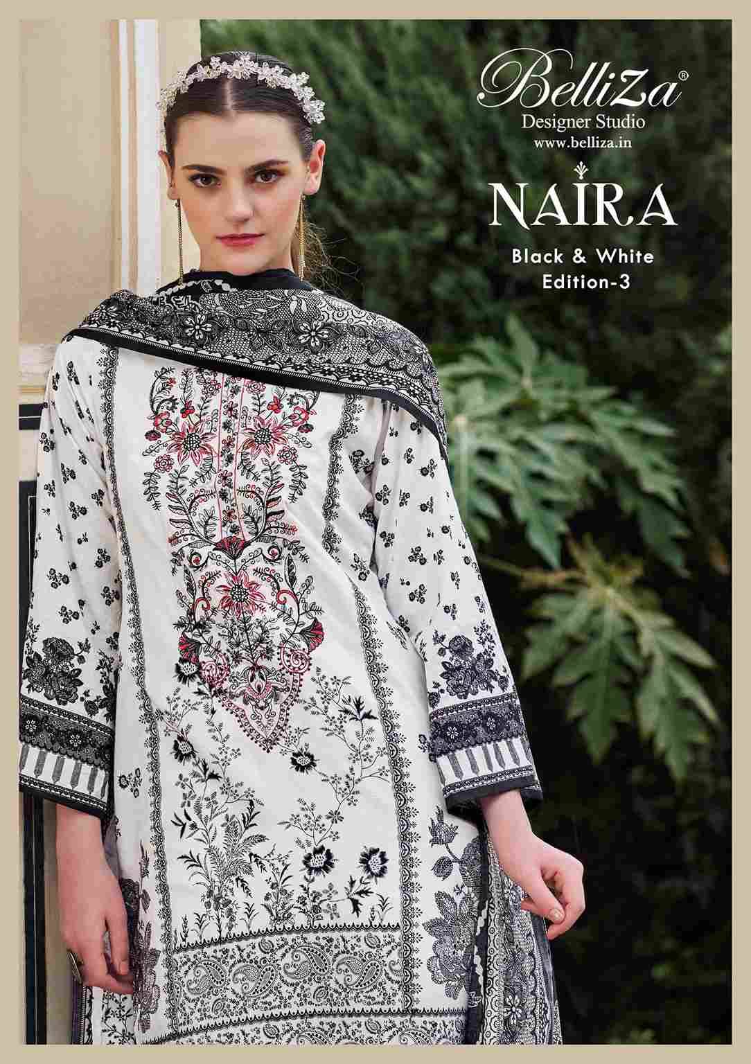 Naira Black And White Vol-3 By Belliza 937-001 To 937-006 Series Designer Suits Beautiful Fancy Colorful Stylish Party Wear & Occasional Wear Pure Jam Cotton Dresses At Wholesale Price