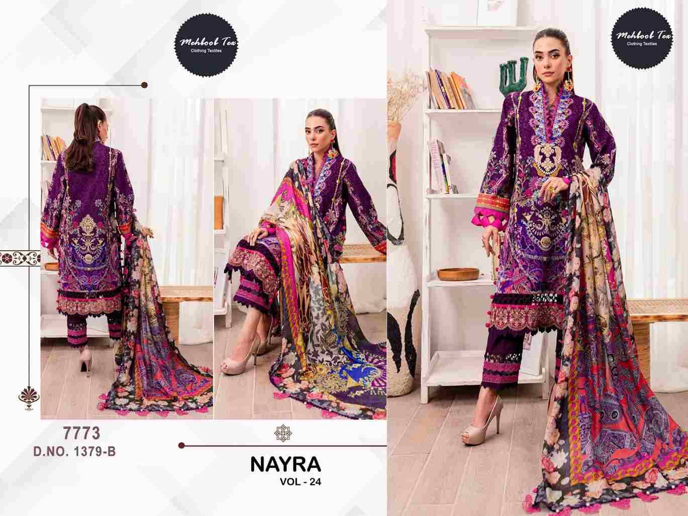 Nayra Vol-24 By Mehboob Tex 1379-A To 1379-B Series Beautiful Pakistani Suits Stylish Fancy Colorful Party Wear & Occasional Wear Pure Cotton Embroidered Dresses At Wholesale Price