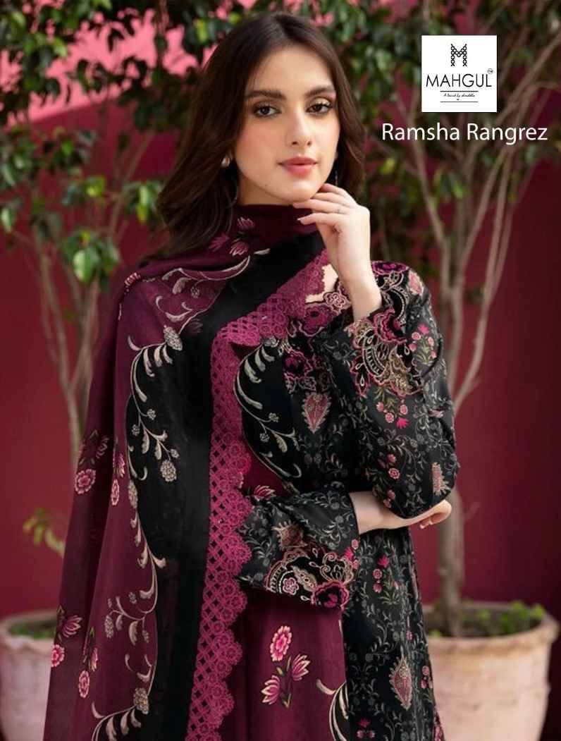 Ramsha Rangrez By Mahgul 1001-A To 1001-B Series Designer Pakistani Suits Beautiful Fancy Stylish Colorful Party Wear & Occasional Wear Pure Cotton With Embroidery Dresses At Wholesale Price