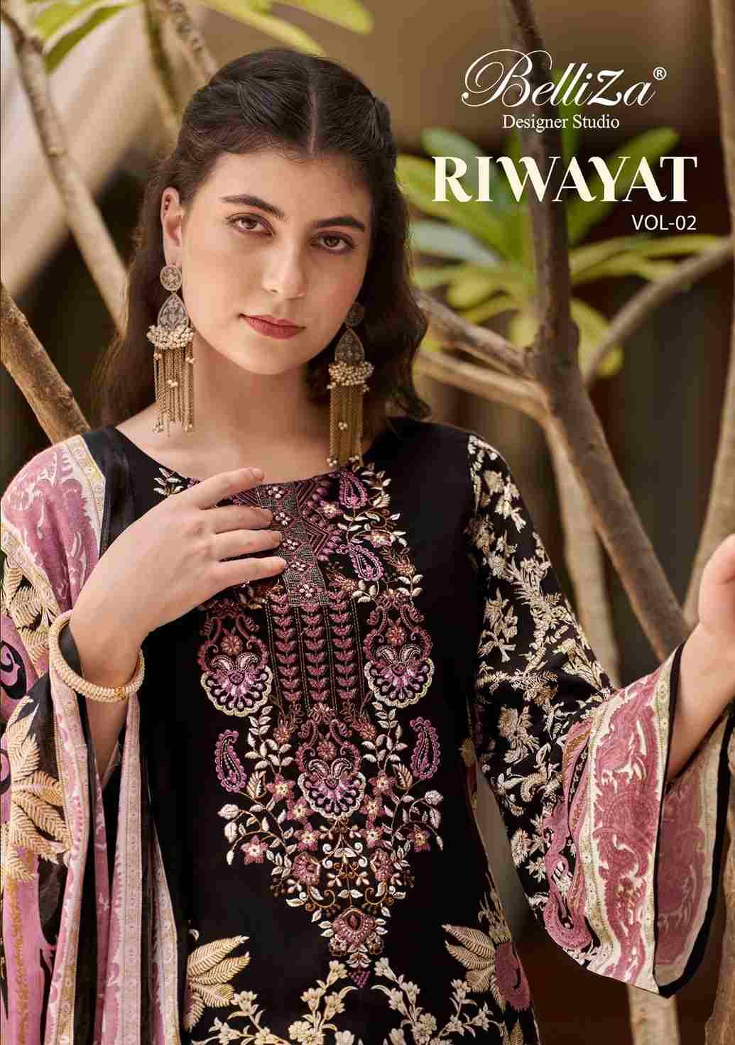 Riwayat Vol-2 By Belliza 950-001 To 950-008 Series Beautiful Festive Suits Stylish Fancy Colorful Casual Wear & Ethnic Wear Pure Viscose Rayon Print Dresses At Wholesale Price