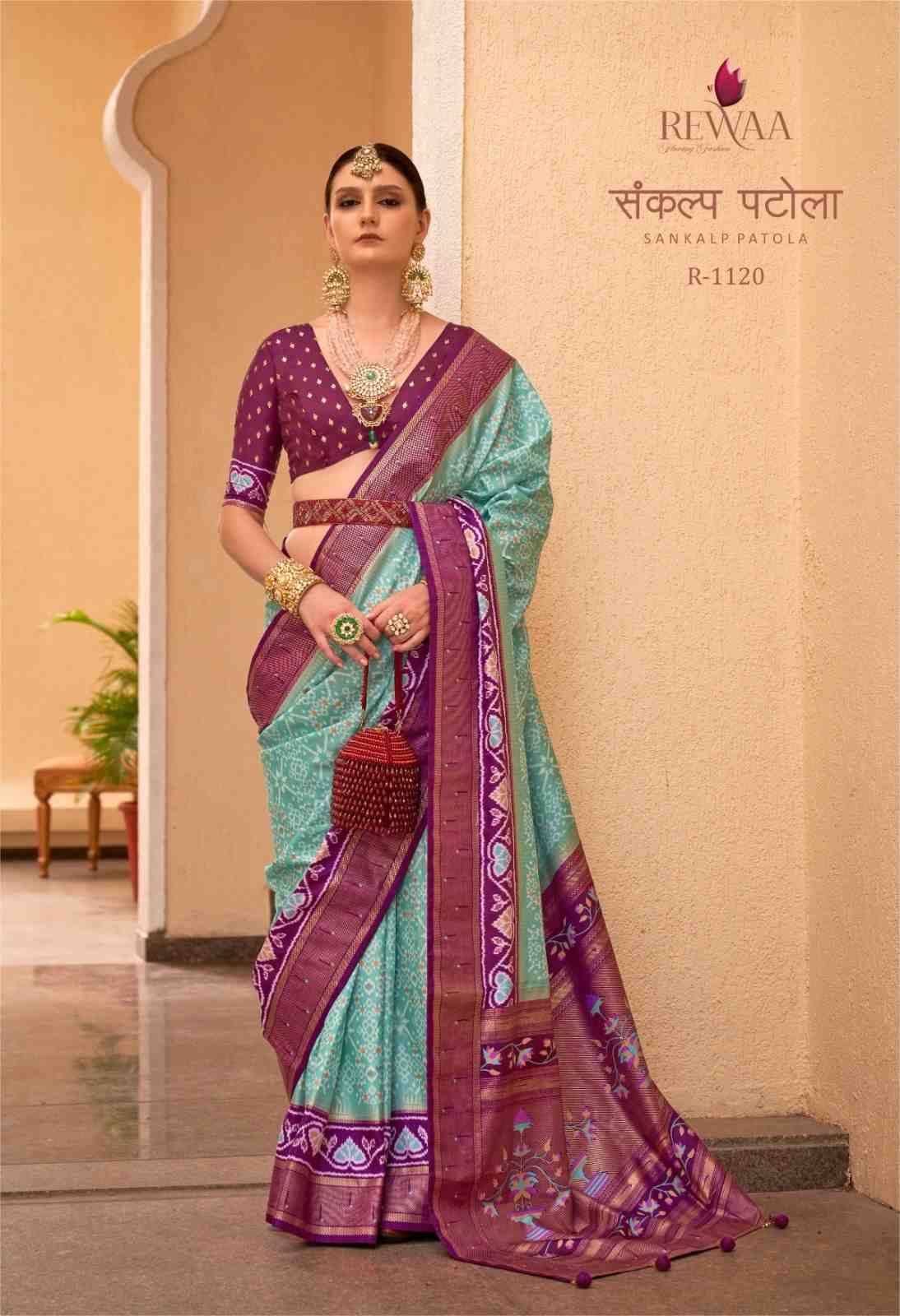 Sankalp Patola By Rewaa 1119 To 1131 Series Indian Traditional Wear Collection Beautiful Stylish Fancy Colorful Party Wear & Occasional Wear Vichitra Silk Sarees At Wholesale Price