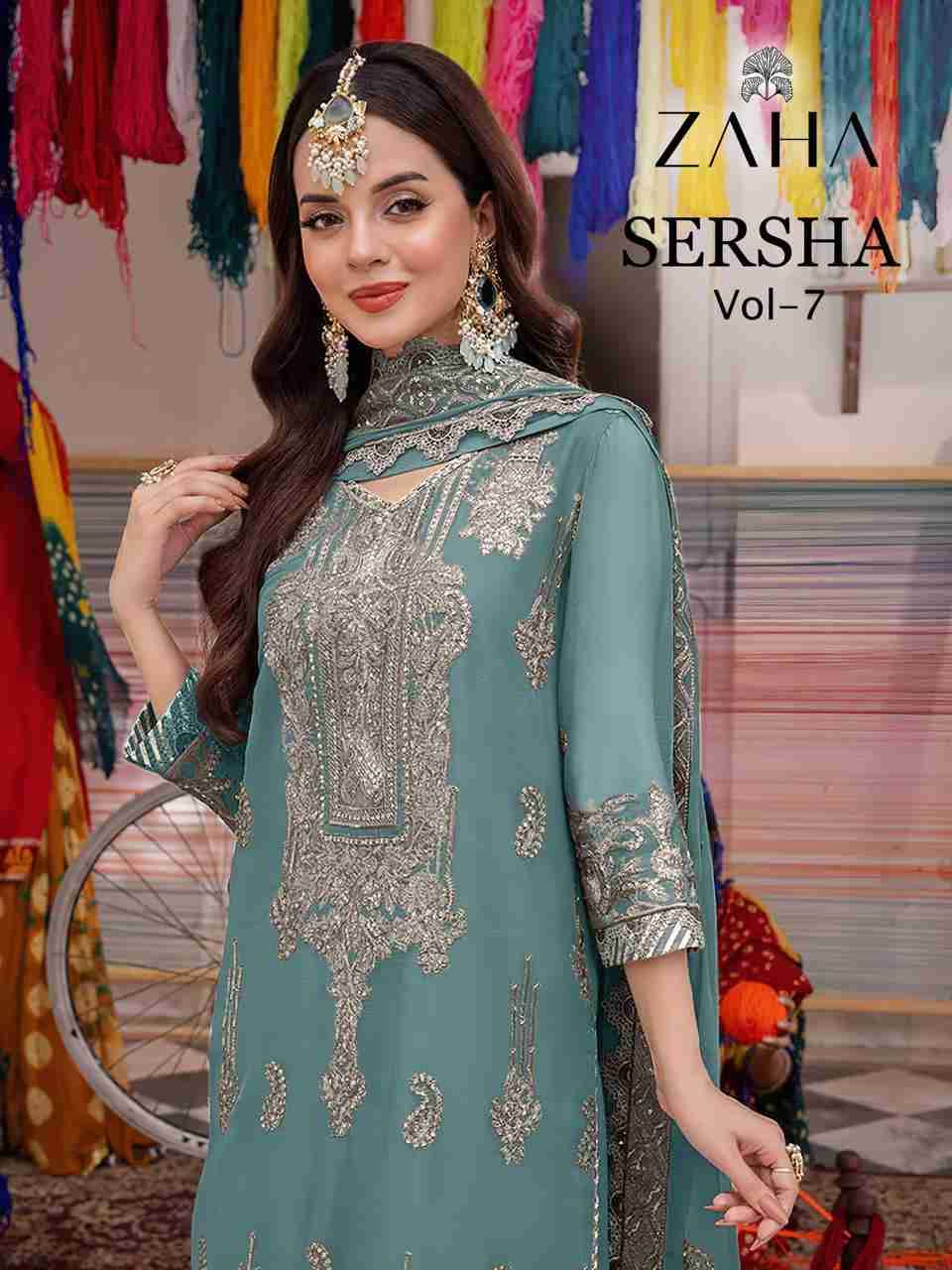 Sersha Vol-7 By Zaha 10290-A To 10290-C Series Beautiful Pakistani Suits Stylish Fancy Colorful Party Wear & Occasional Wear Faux Georgette Embroidered Dresses At Wholesale Price