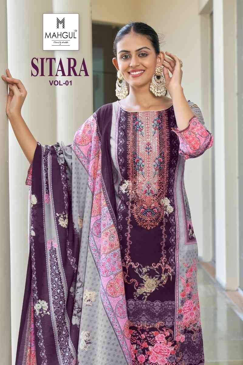 Sitara Vol-1 By Mahgul 1001-A To 1001-D Series Designer Pakistani Suits Beautiful Fancy Stylish Colorful Party Wear & Occasional Wear Pure Lawn Cotton With Embroidery Dresses At Wholesale Price