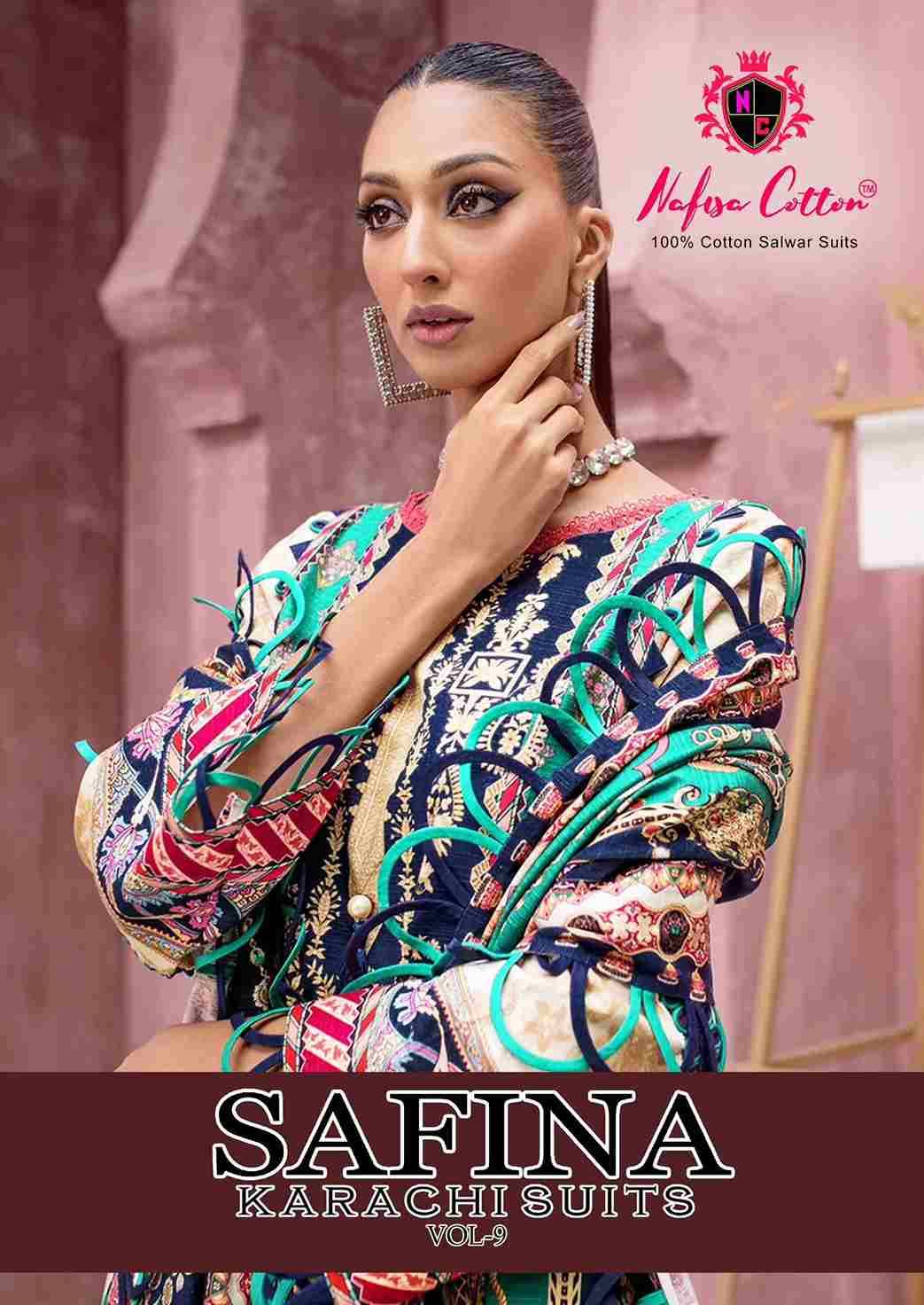 Safina Vol-9 By Nafisa Cotton 9001 To 9006 Series Beautiful Festive Suits Colorful Stylish Fancy Casual Wear & Ethnic Wear Pure Cotton Embroidered Dresses At Wholesale Price