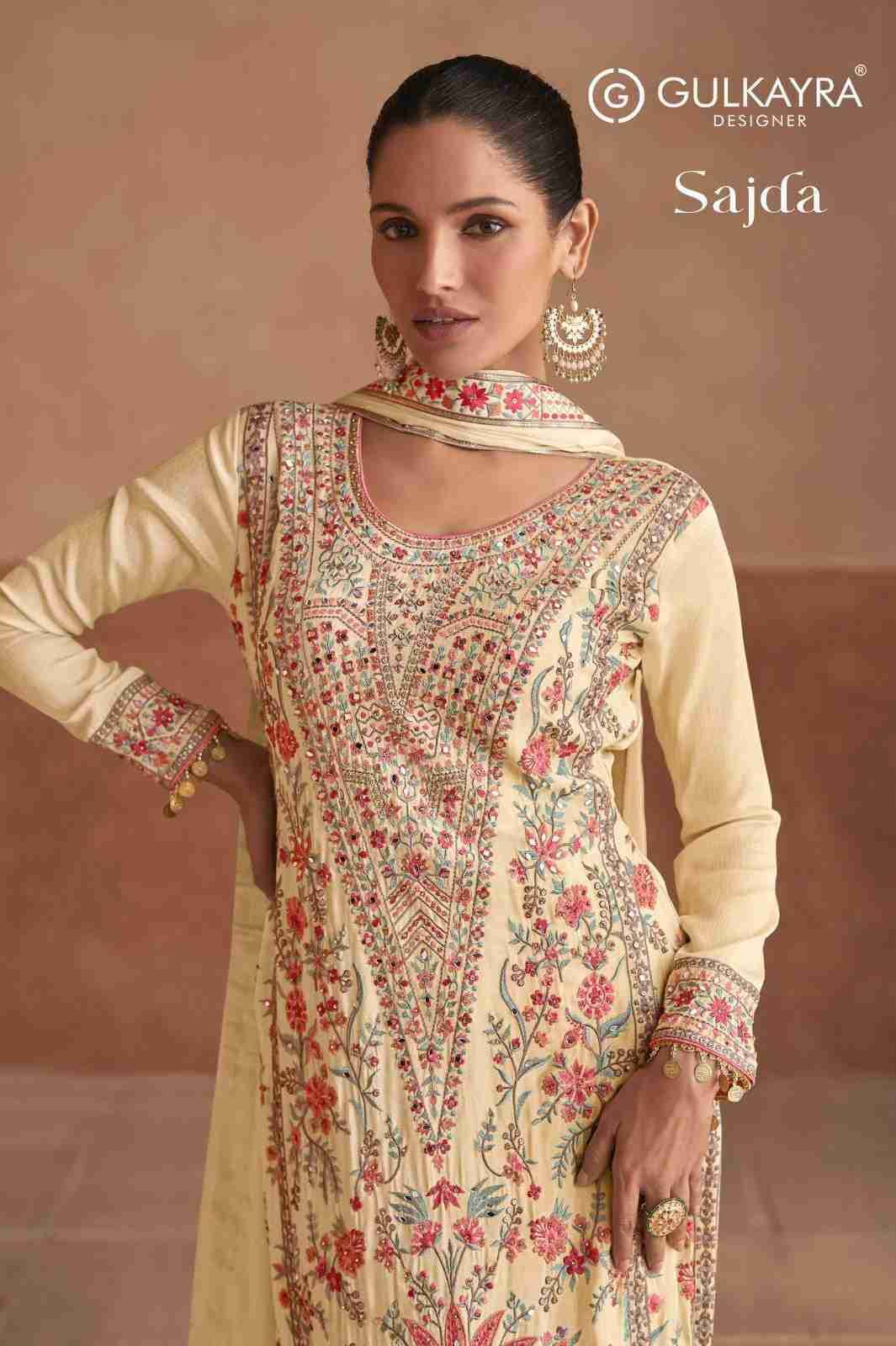 Sajda By Gulkayra Designer 1001-A To 1001-B Series Designer Festive Suits Collection Beautiful Stylish Fancy Colorful Party Wear & Occasional Wear Chinnon Dresses At Wholesale Price