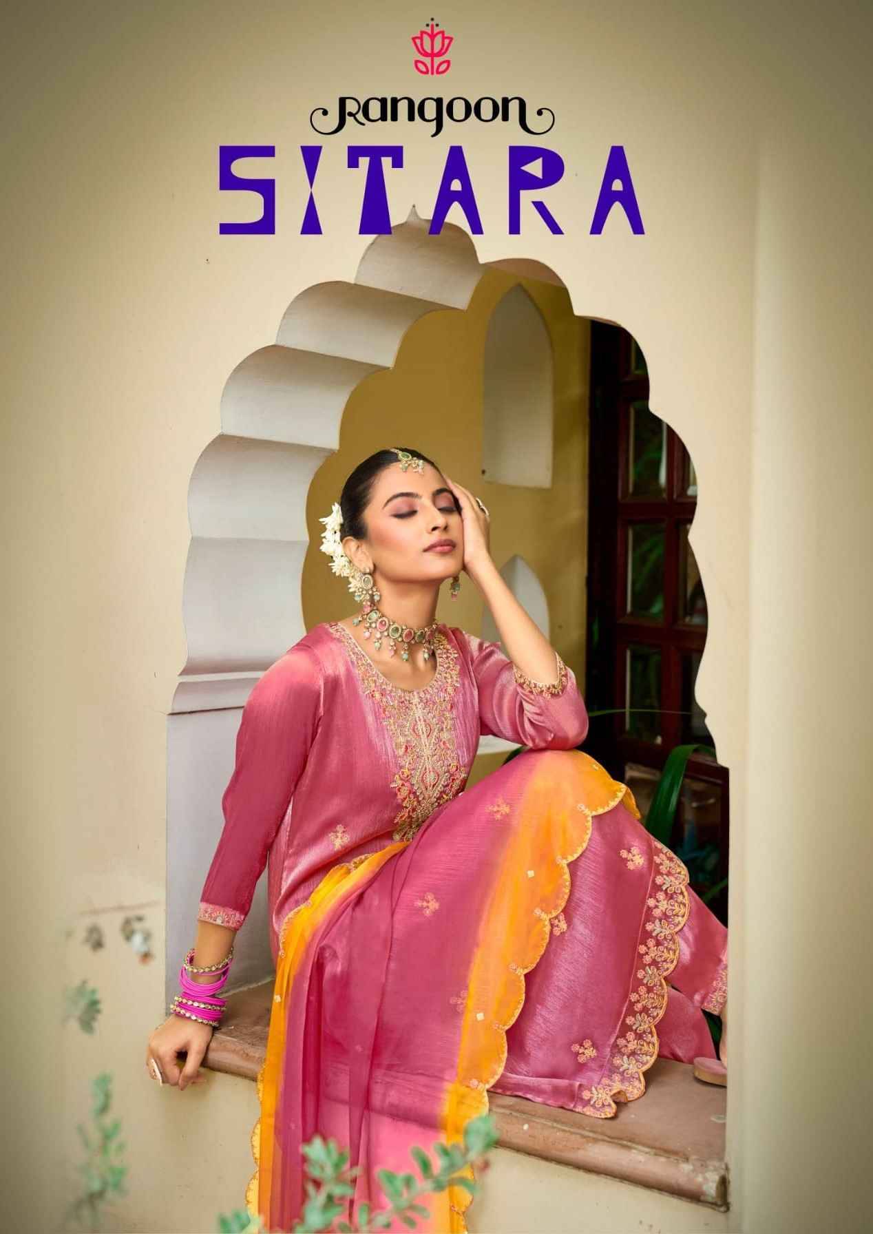 Sitara By Rangoon 5371 To 5374 Series Beautiful Festive Suits Colorful Stylish Fancy Casual Wear & Ethnic Wear Silk With Work Dresses At Wholesale Price