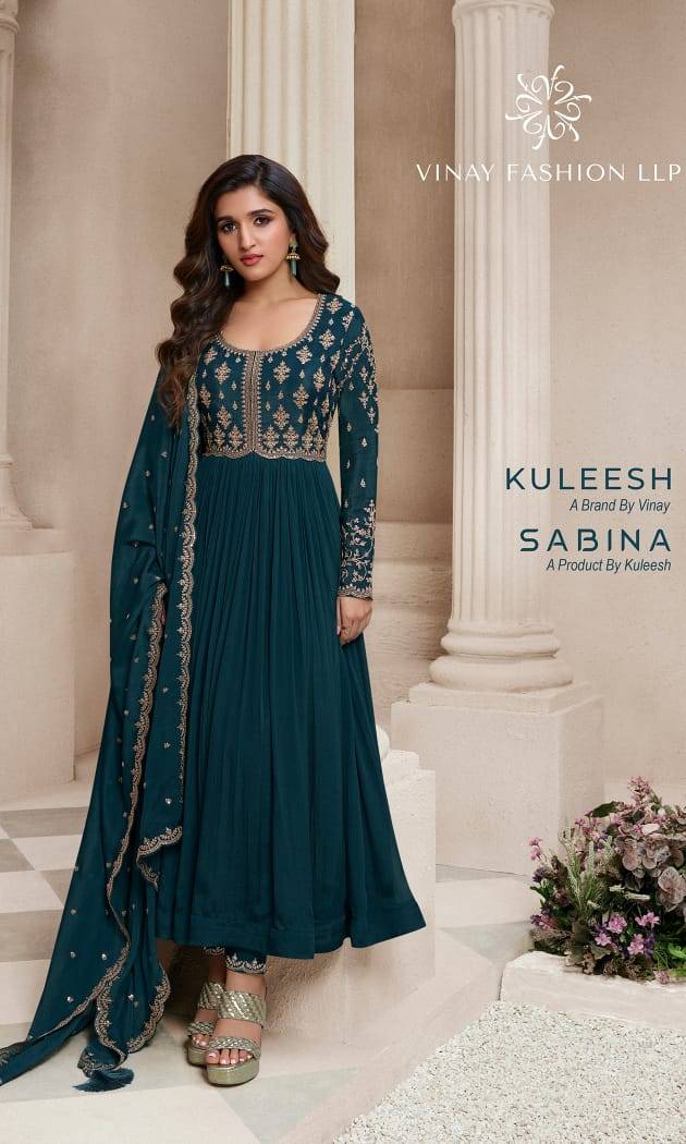 Sabina By Vinay Fashion 66571 To 66576 Series Designer Festive Festive Suits Collection Beautiful Stylish Fancy Colorful Party Wear & Occasional Wear Chinnon Dresses At Wholesale Price