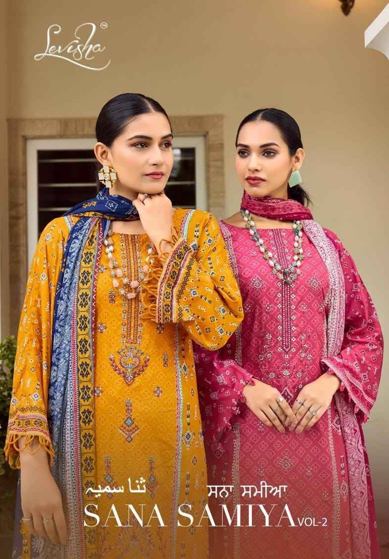 Sana Samiya Vol-2 By Levisha 2013 To 2018 Series Festive Suits Beautiful Fancy Colorful Stylish Party Wear & Occasional Wear Cambric Cotton Print Dresses At Wholesale Price