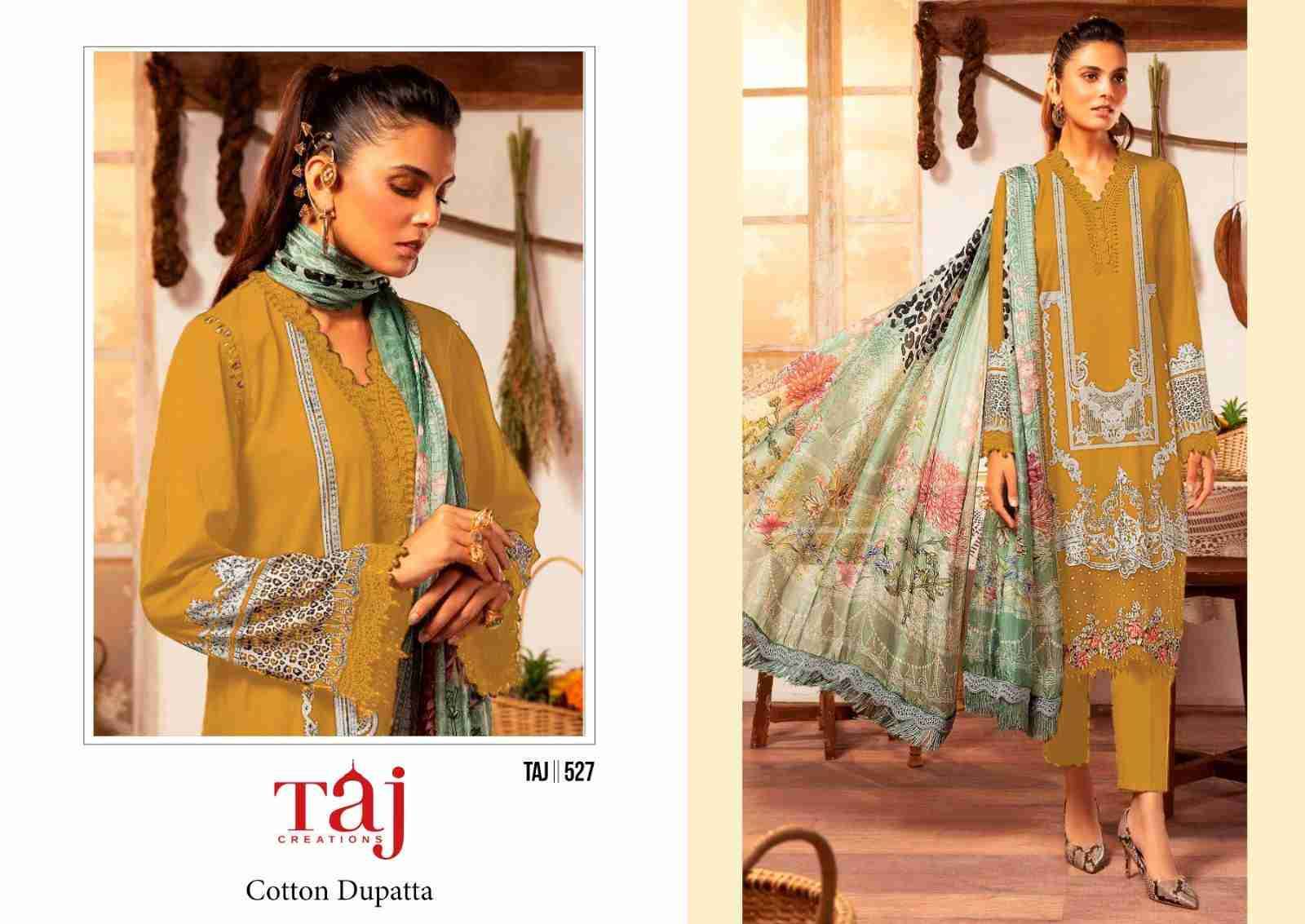 Taj 526 Series By Taj Creation 526 To 527 Series Beautiful Pakistani Suits Colorful Stylish Fancy Casual Wear & Ethnic Wear Pure Cotton Print With Embroidered Dresses At Wholesale Price