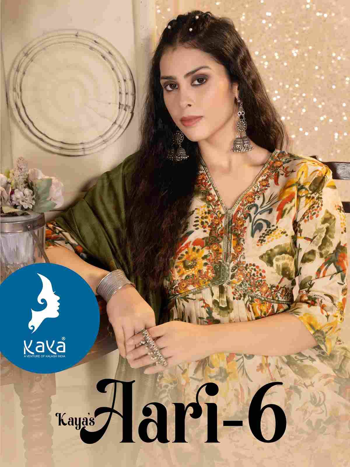 Aari Vol-6 By Kaya 01 To 08 Series Beautiful Festive Suits Colorful Stylish Fancy Casual Wear & Ethnic Wear Modal Chanderi Print Dresses At Wholesale Price